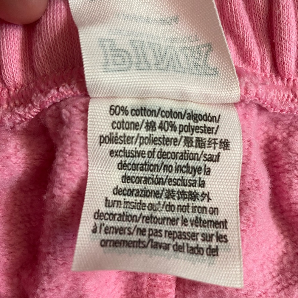 💕NWT VS PINK WHITE CAMPUS BLING TEE AND FLEECE BAGGY JOGGERS / 2 PIECE SET PINK - Picture 10 of 15